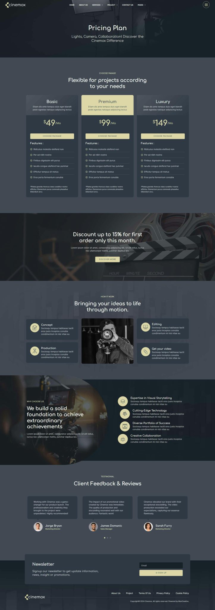 Download Cinemox - Video Production Company Elementor Pro Template Kit