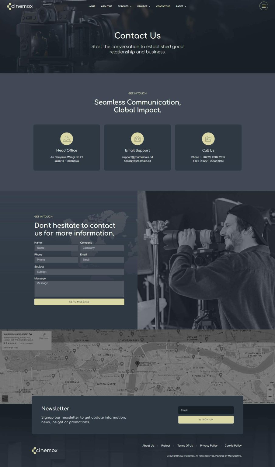 Download Cinemox - Video Production Company Elementor Pro Template Kit