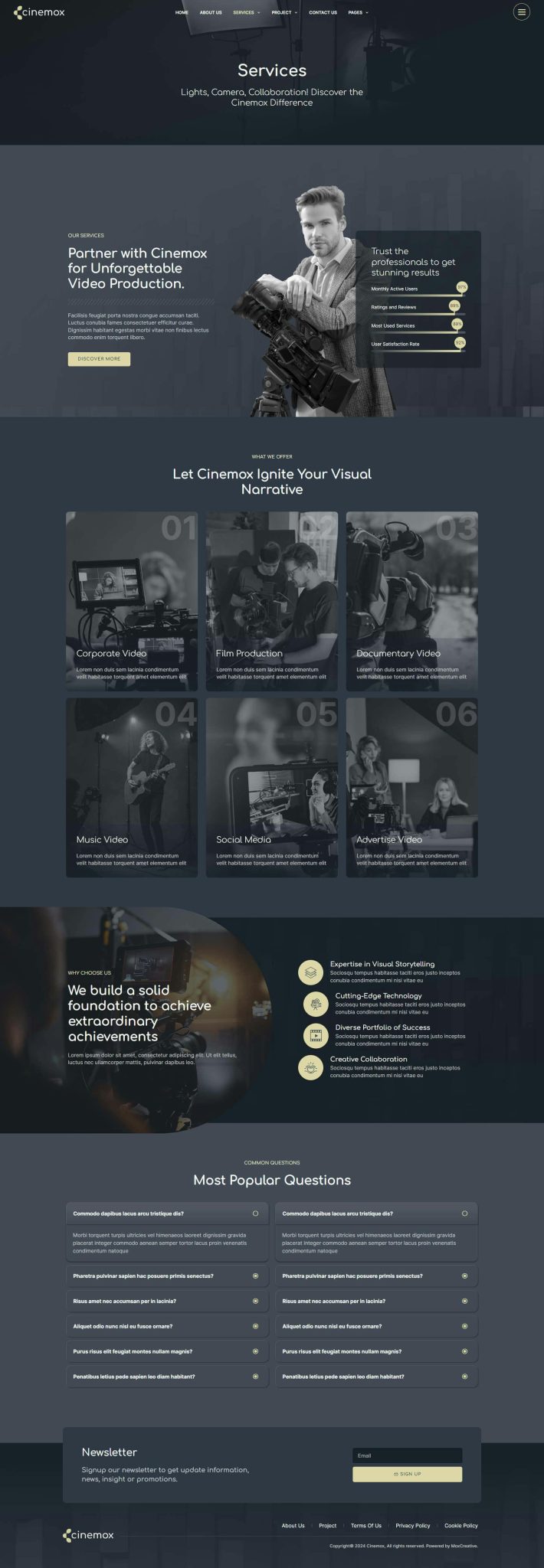 Download Cinemox - Video Production Company Elementor Pro Template Kit