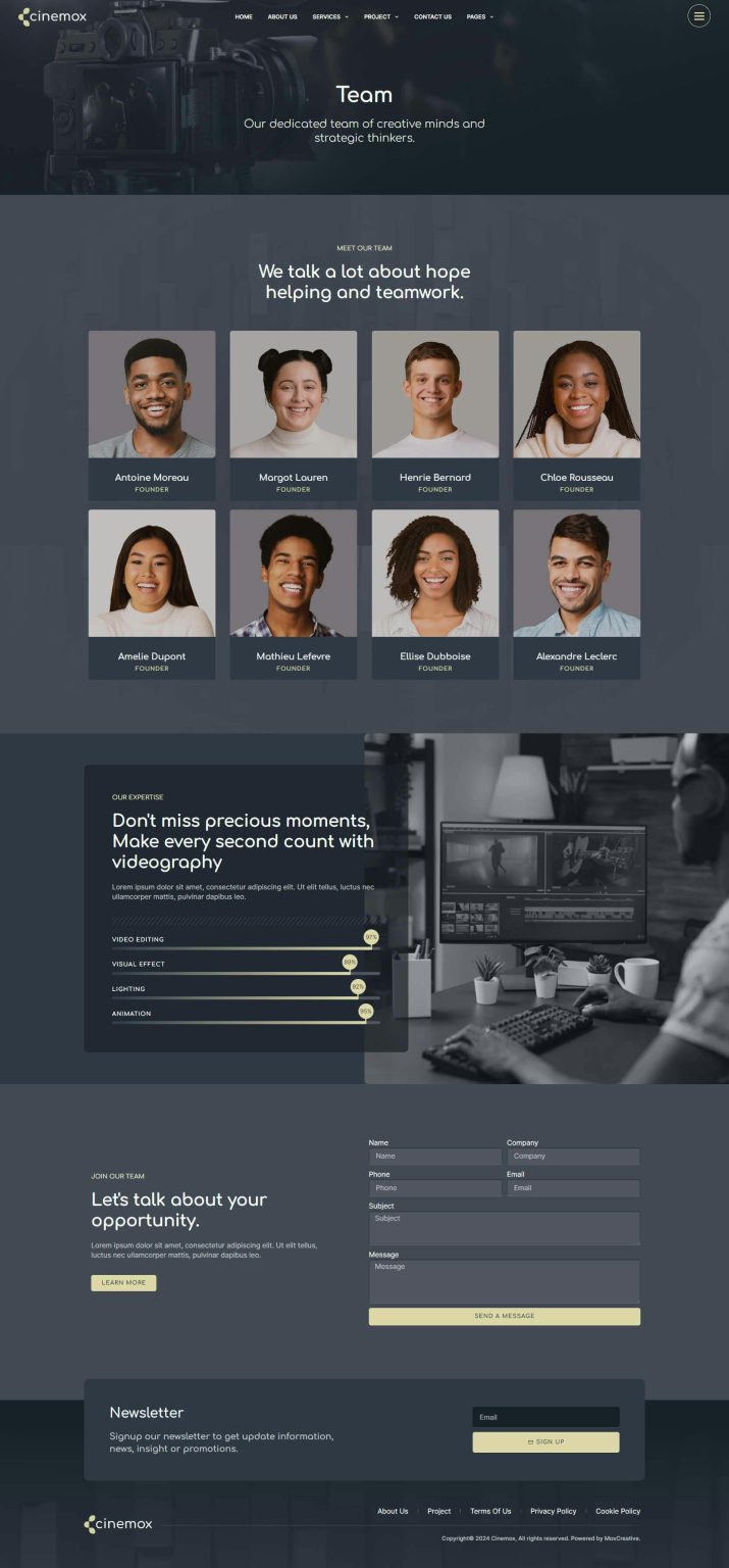 Download Cinemox - Video Production Company Elementor Pro Template Kit