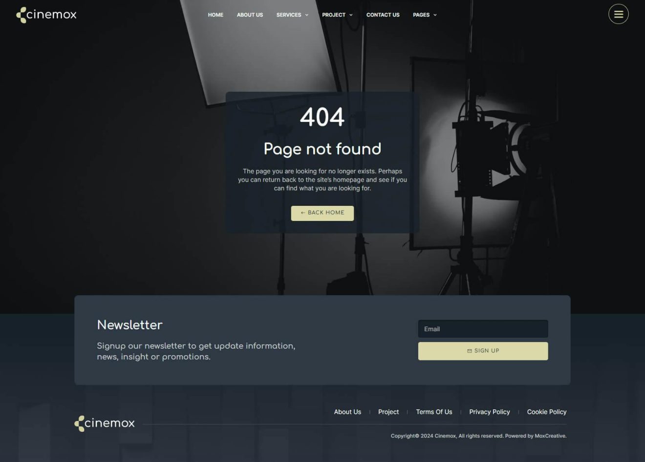 Download Cinemox - Video Production Company Elementor Pro Template Kit