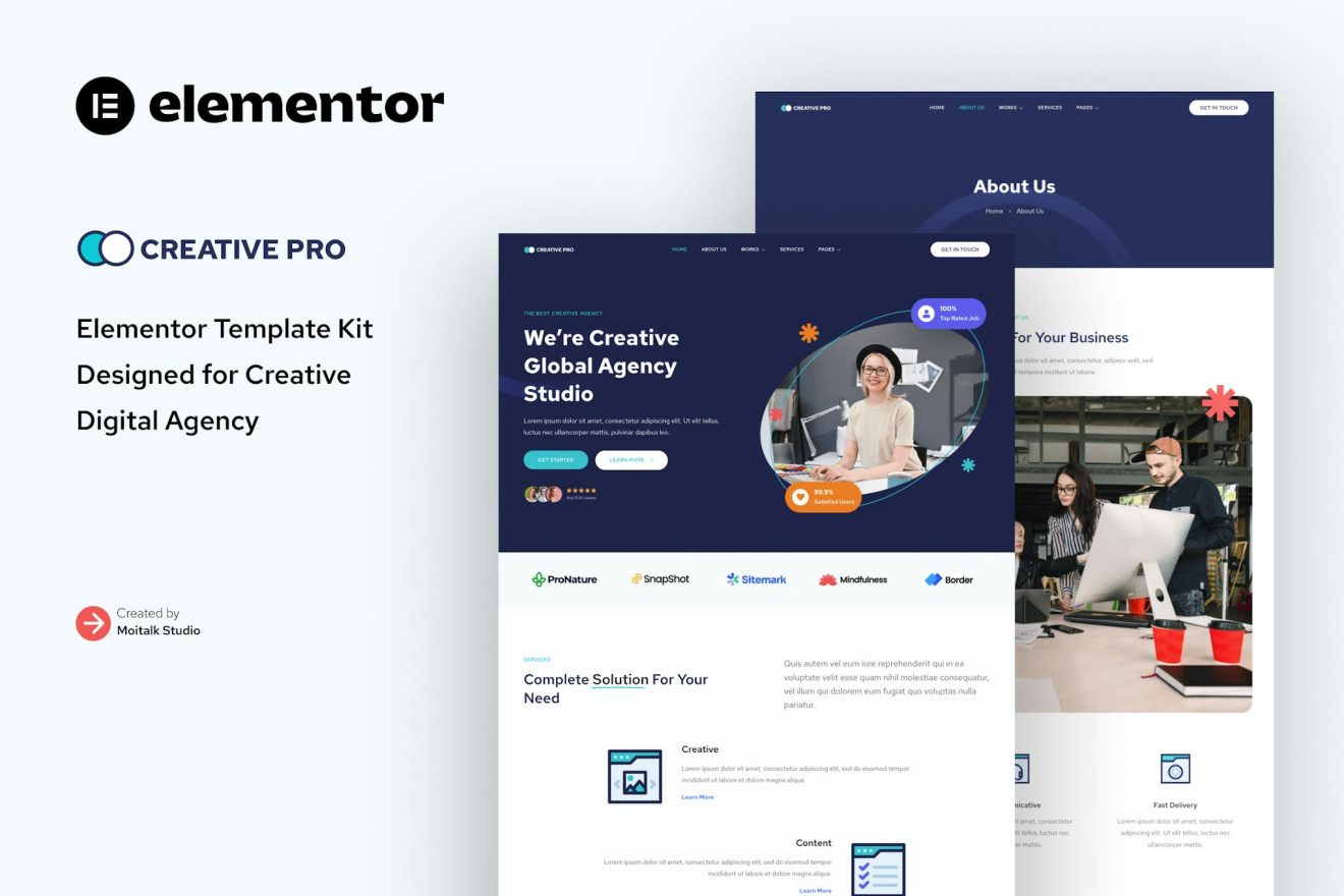 Download Creativepro - Creative Agency Studio Elementor Template Kit