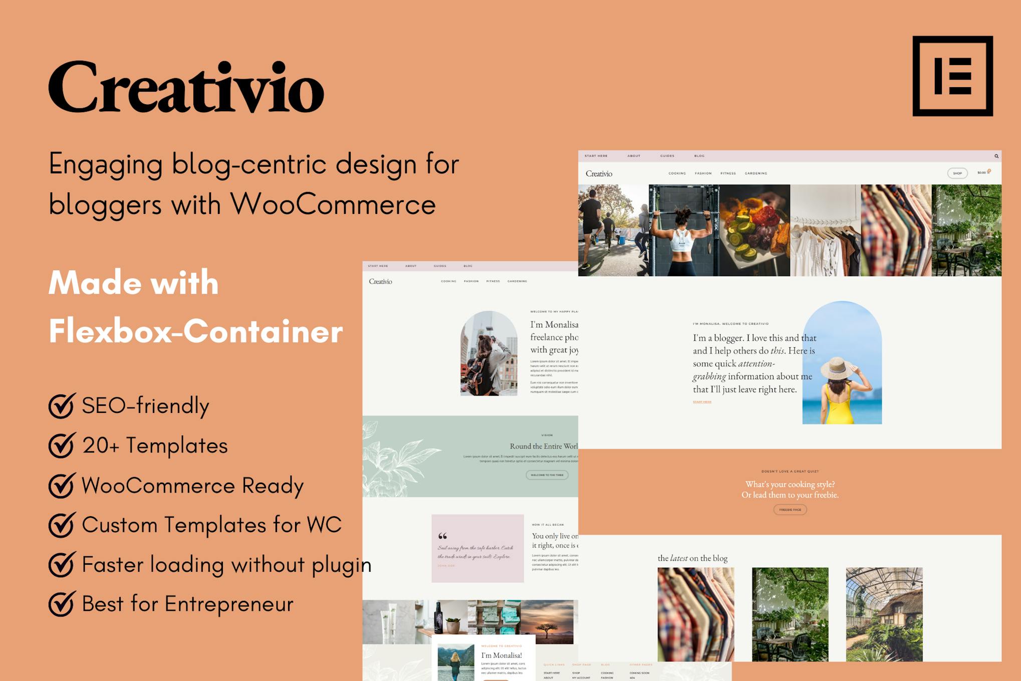 Download Creativio - Blogger & Entrepreneurs Elementor Template Kit