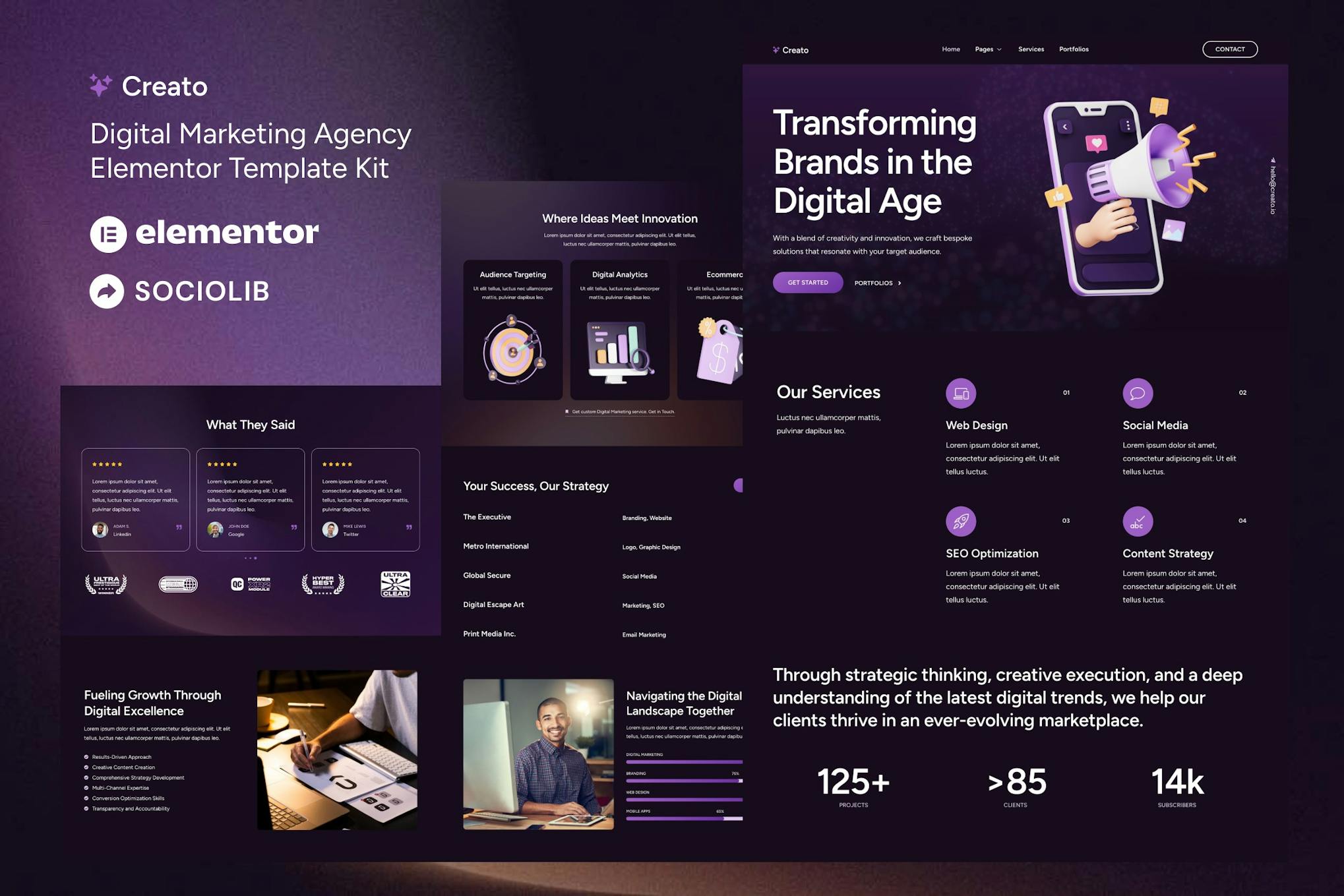 Download Creato - Digital Marketing Agency Elementor Template Kit