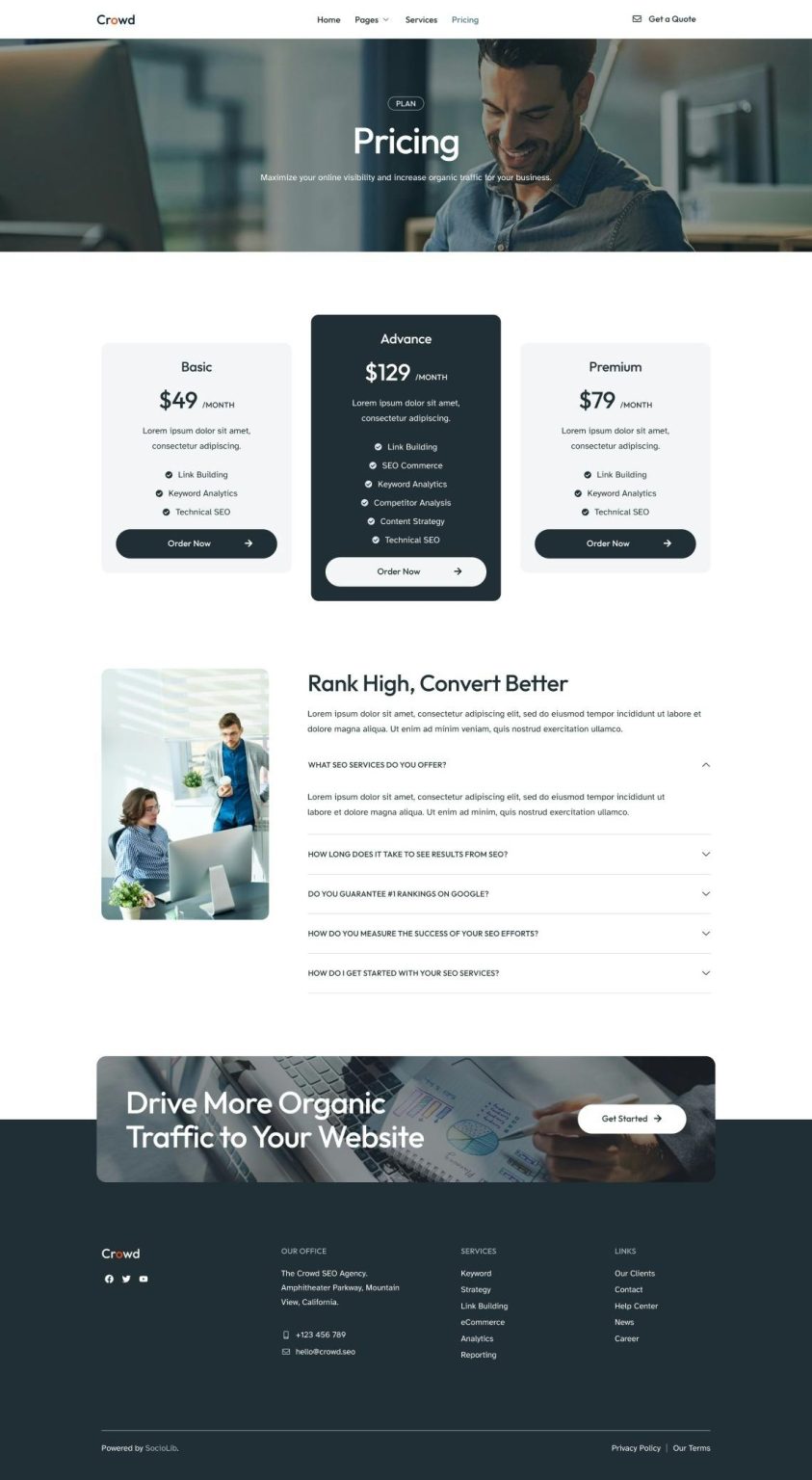 Download Crowd - SEO & Digital Marketing Agency Elementor Template Kit