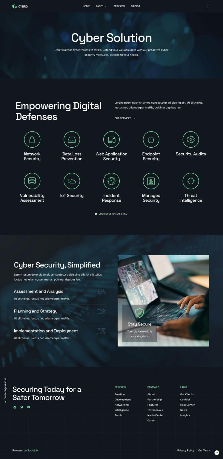 Download Cybro - Cyber Security Services Elementor Template Kit