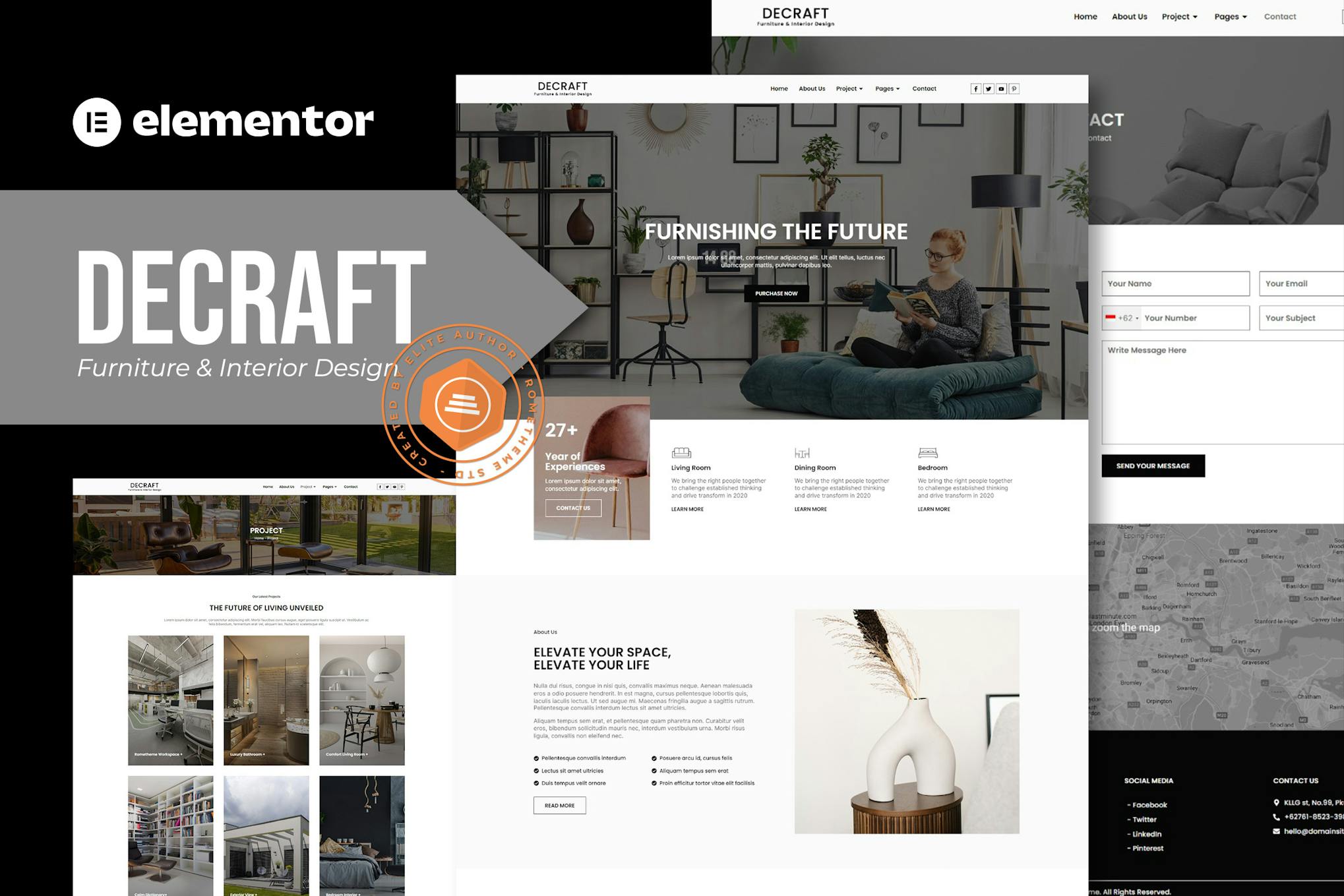 Download Decraft - Furniture & Interior Design Elementor Template Kit