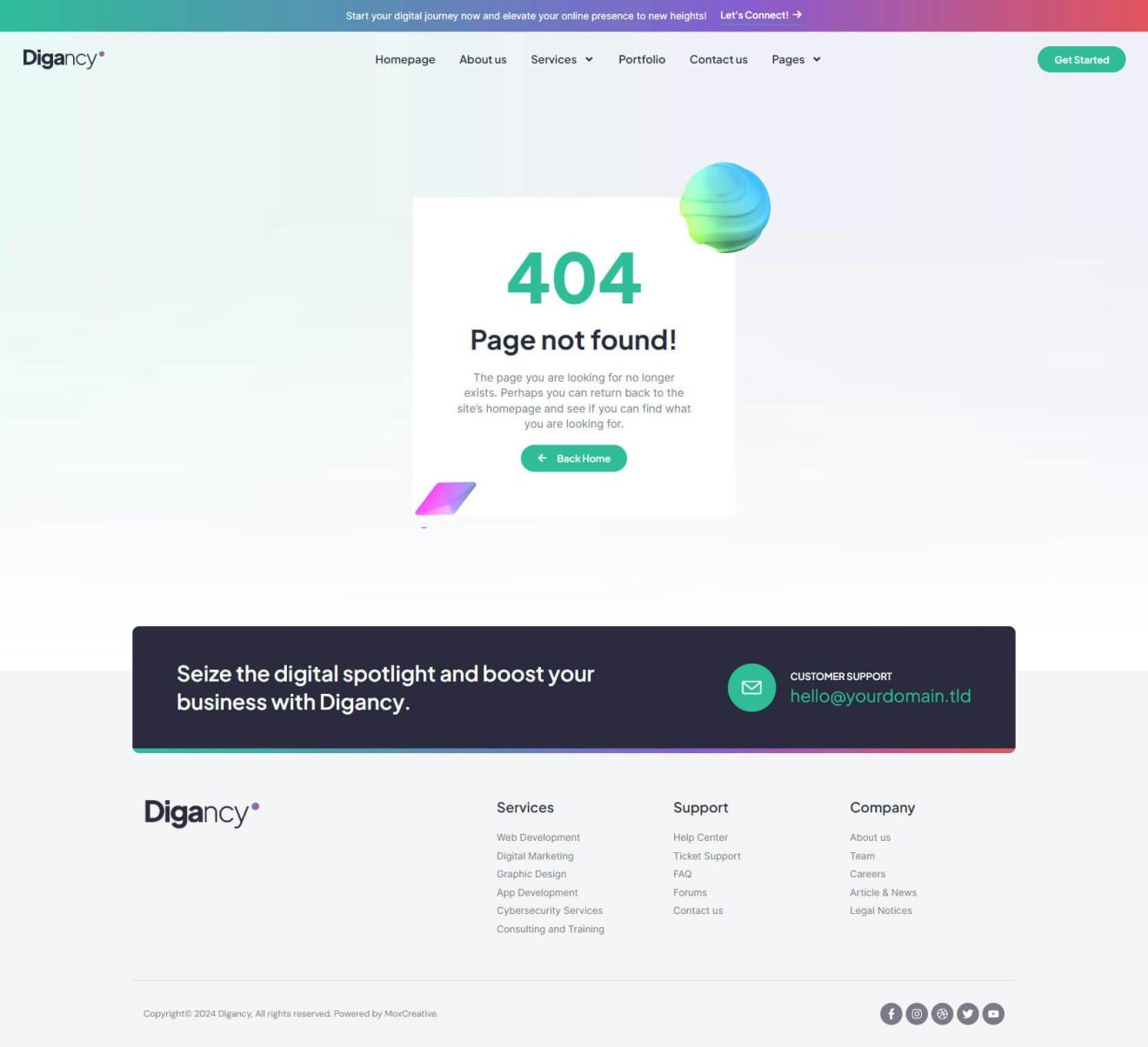 Download Digancy -  Digital Agency Elementor Template Kit