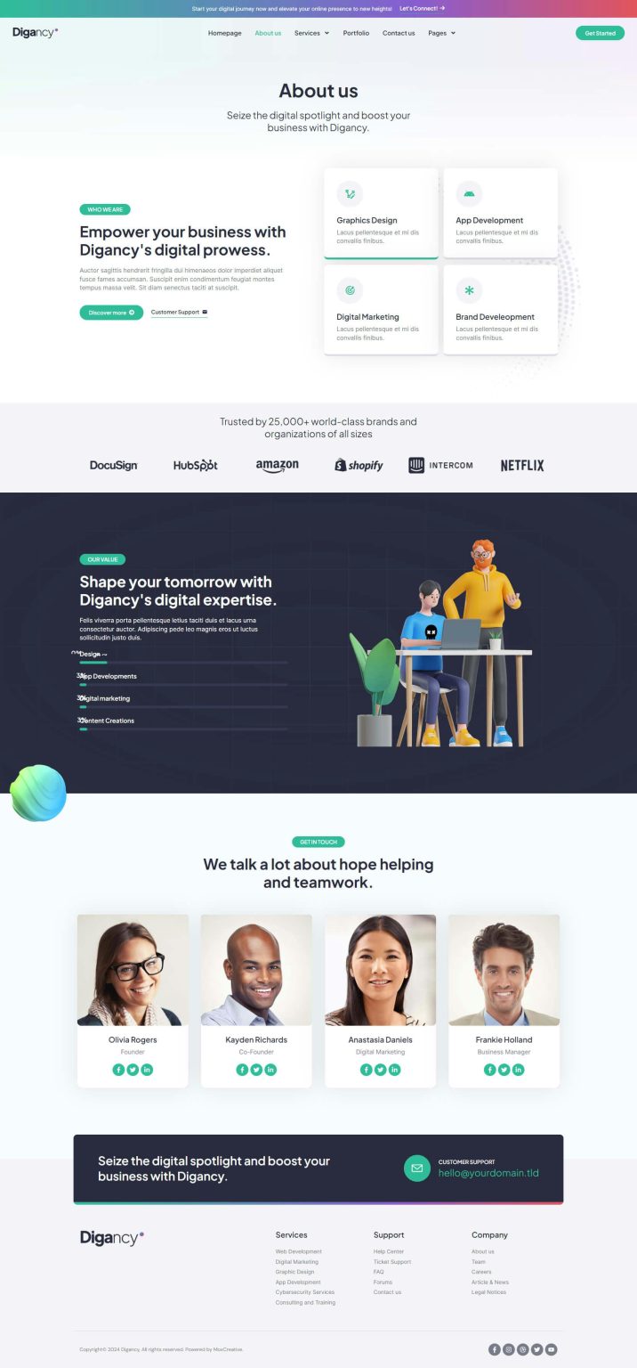 Download Digancy -  Digital Agency Elementor Template Kit