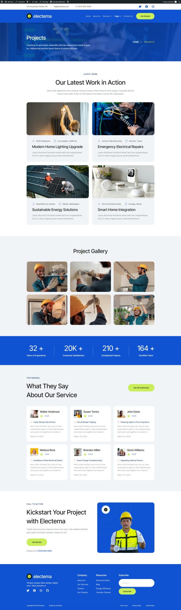 Download Electema - Electrician Service Elementor Template Kit