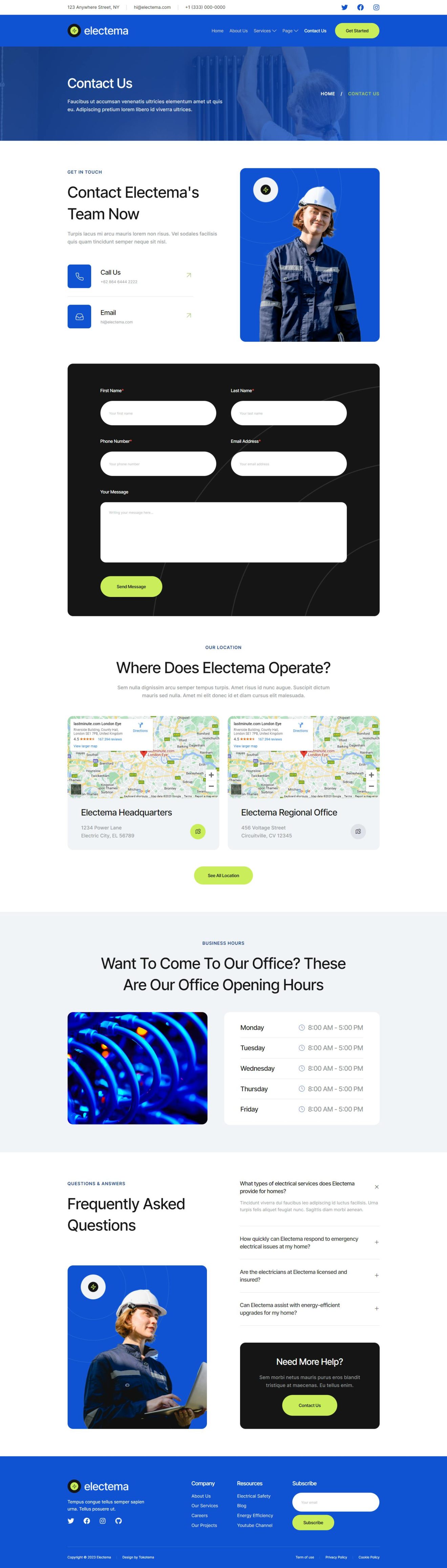 Download Electema - Electrician Service Elementor Template Kit