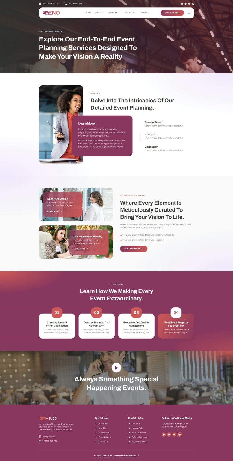 Download Eveno - Events Organizer Elementor Template Kit