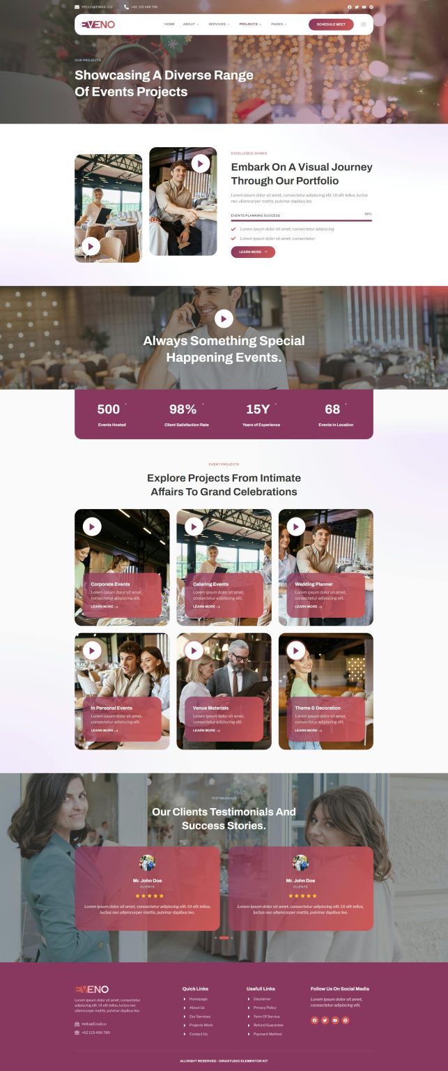 Download Eveno - Events Organizer Elementor Template Kit