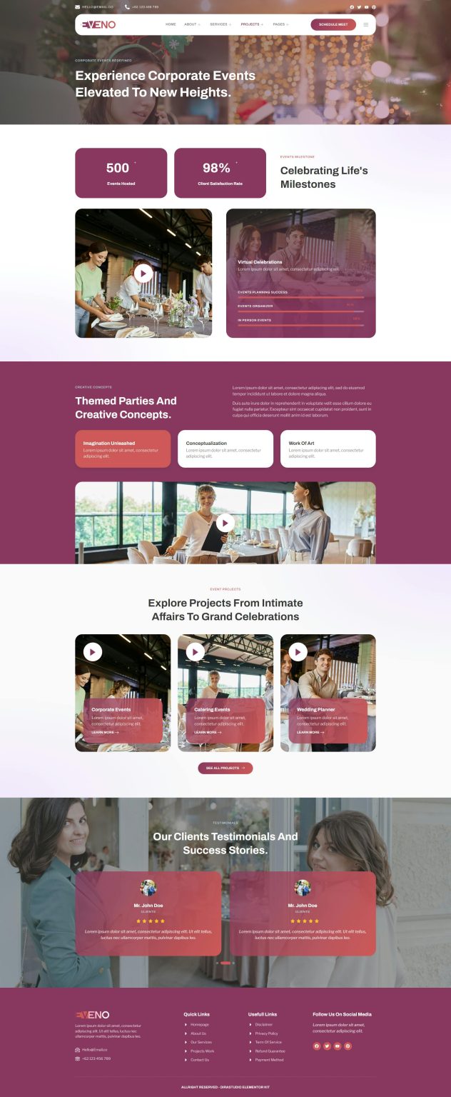 Download Eveno - Events Organizer Elementor Template Kit