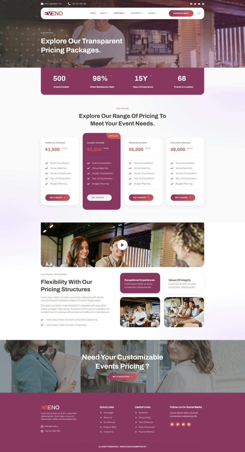 Download Eveno - Events Organizer Elementor Template Kit