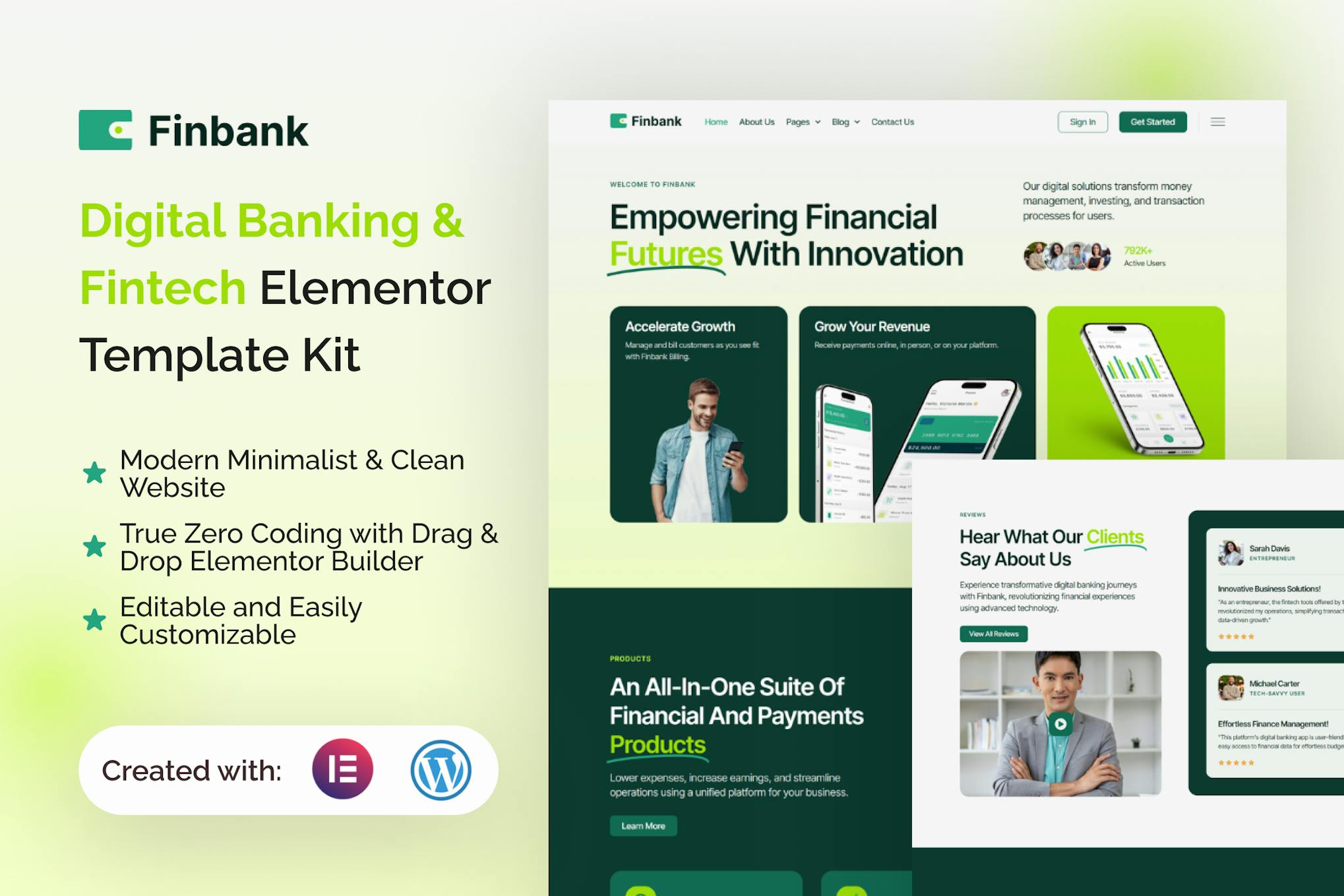 Download Finbank - Digital Banking & Fintech Elementor Template Kit