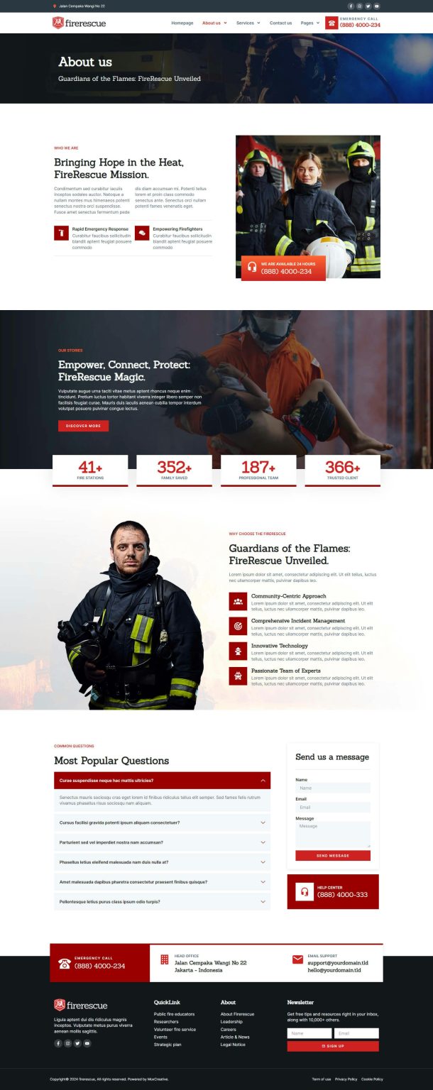 Download FireRescue - FireFighter & Fire Department Elementor Template Kit