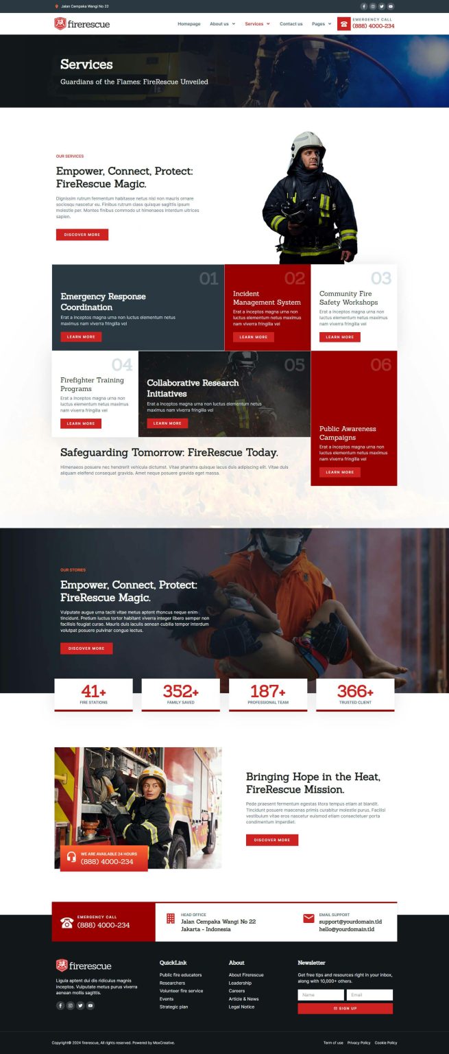 Download FireRescue - FireFighter & Fire Department Elementor Template Kit