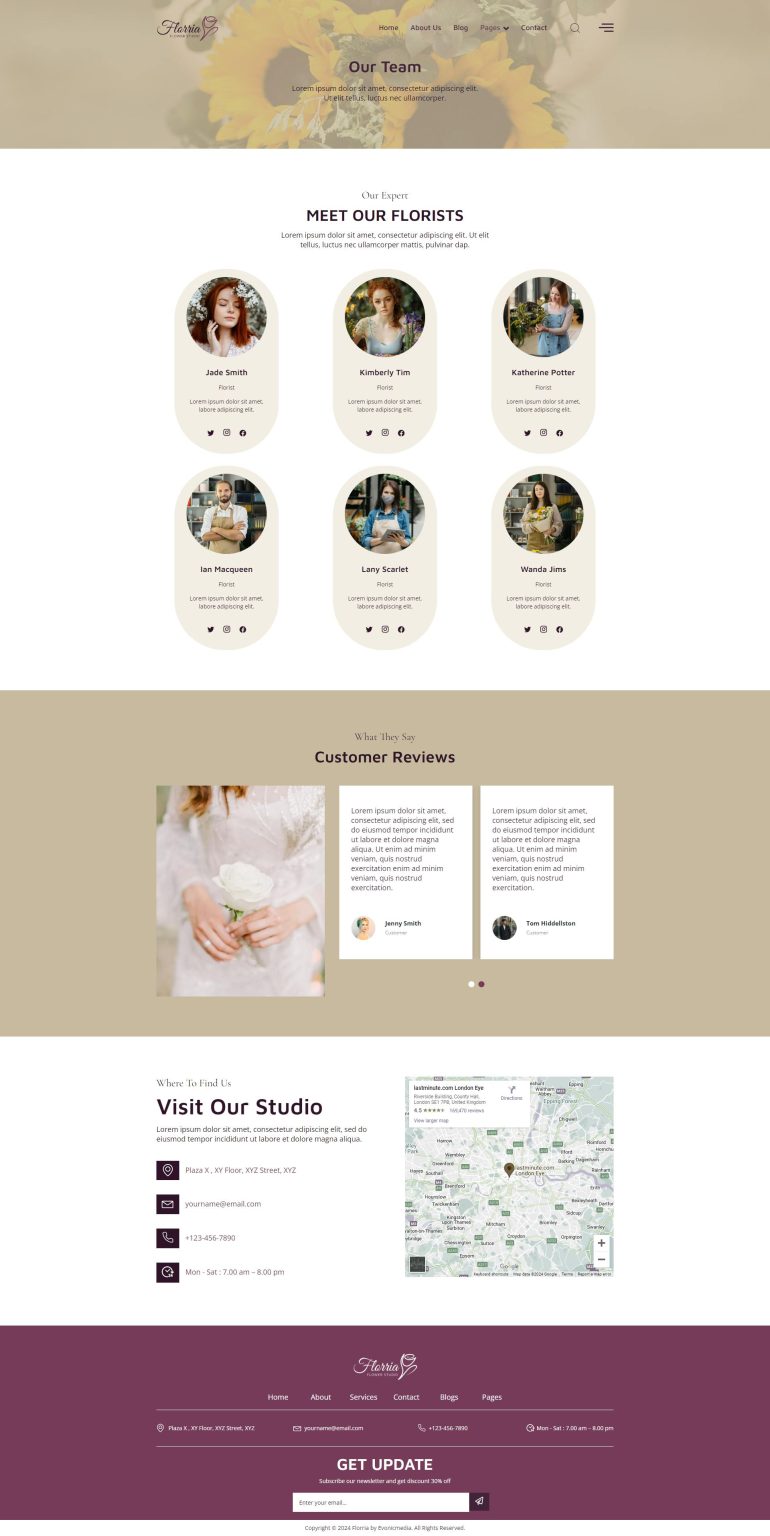 Download Floria - Flower Boutique & Decoration Elementor Template Kit