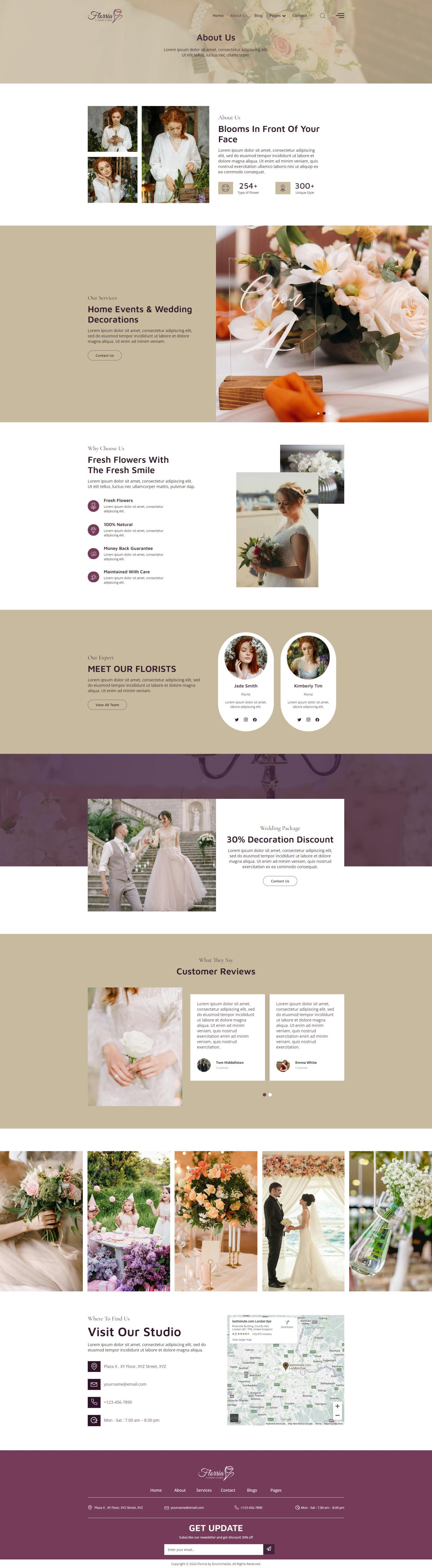 Download Floria - Flower Boutique & Decoration Elementor Template Kit