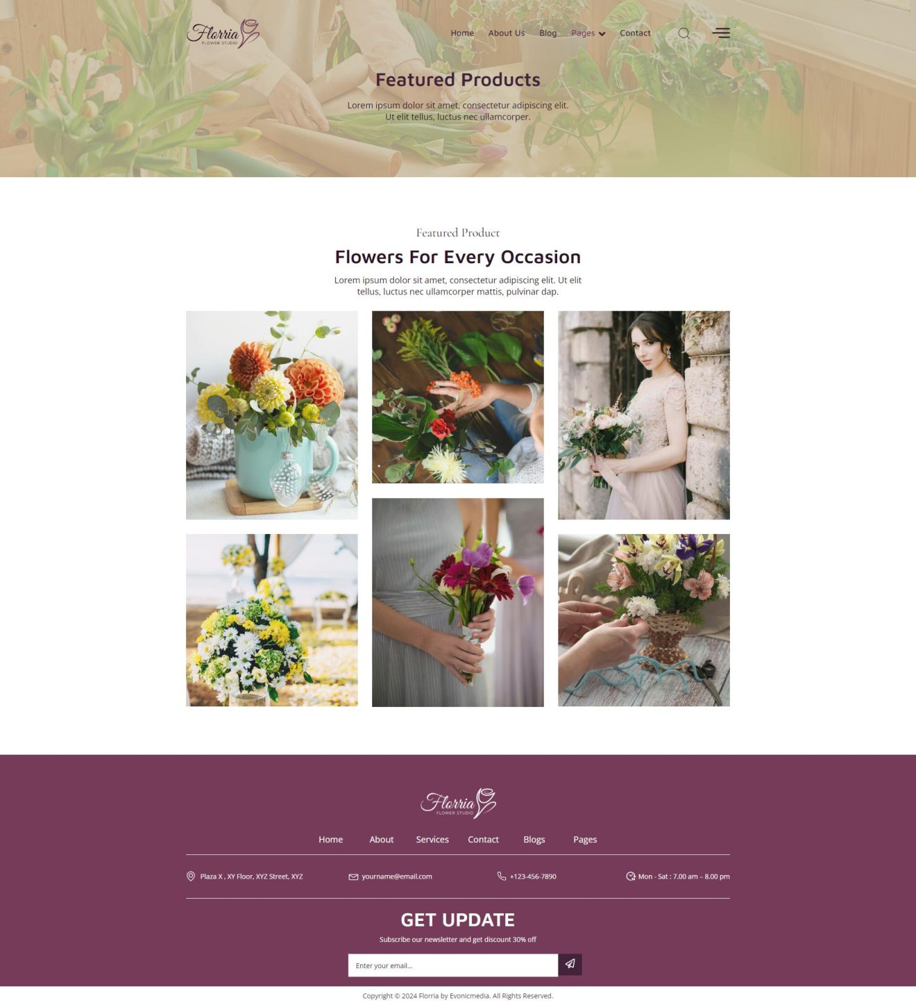 Download Floria - Flower Boutique & Decoration Elementor Template Kit