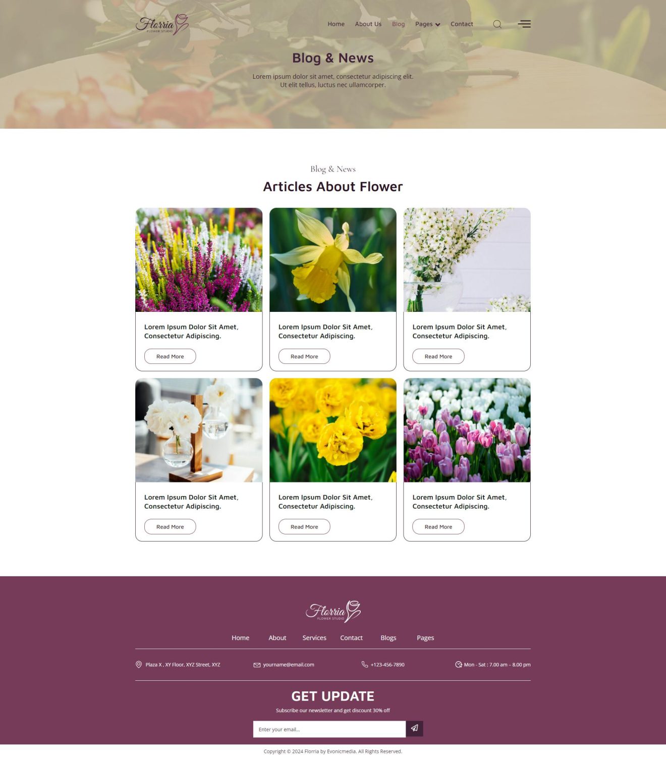 Download Floria - Flower Boutique & Decoration Elementor Template Kit