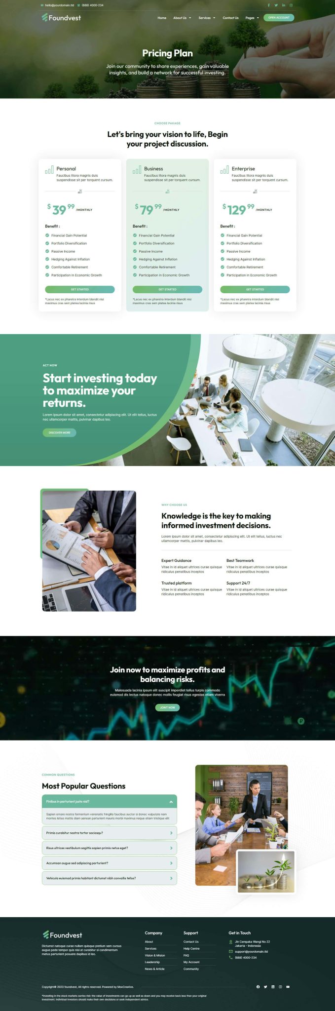 Download FoundVest - Finance & Investment Elementor Pro Template Kit