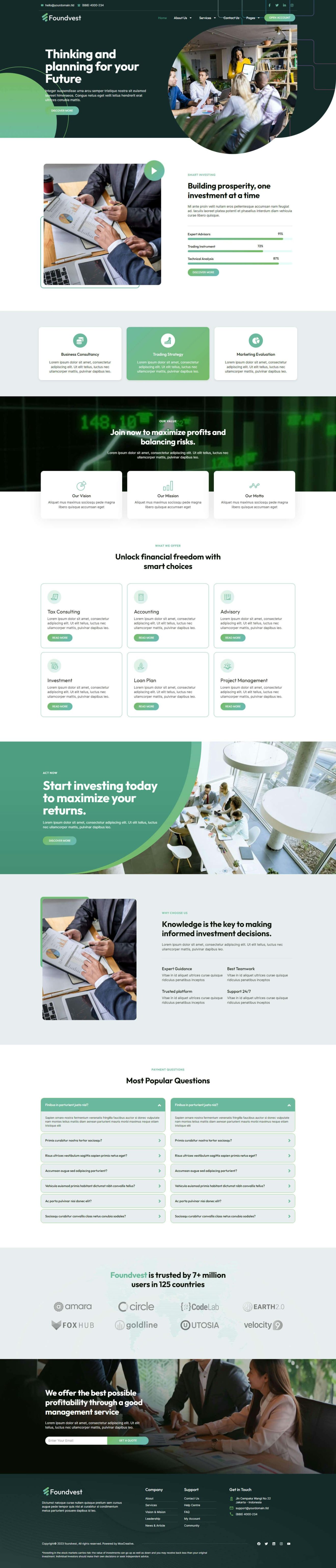 Download FoundVest - Finance & Investment Elementor Pro Template Kit