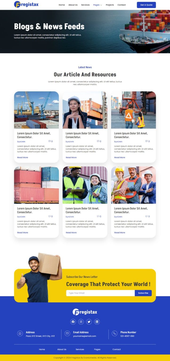 Download Fregistax - Cargo & Logistics Elementor Template Kit