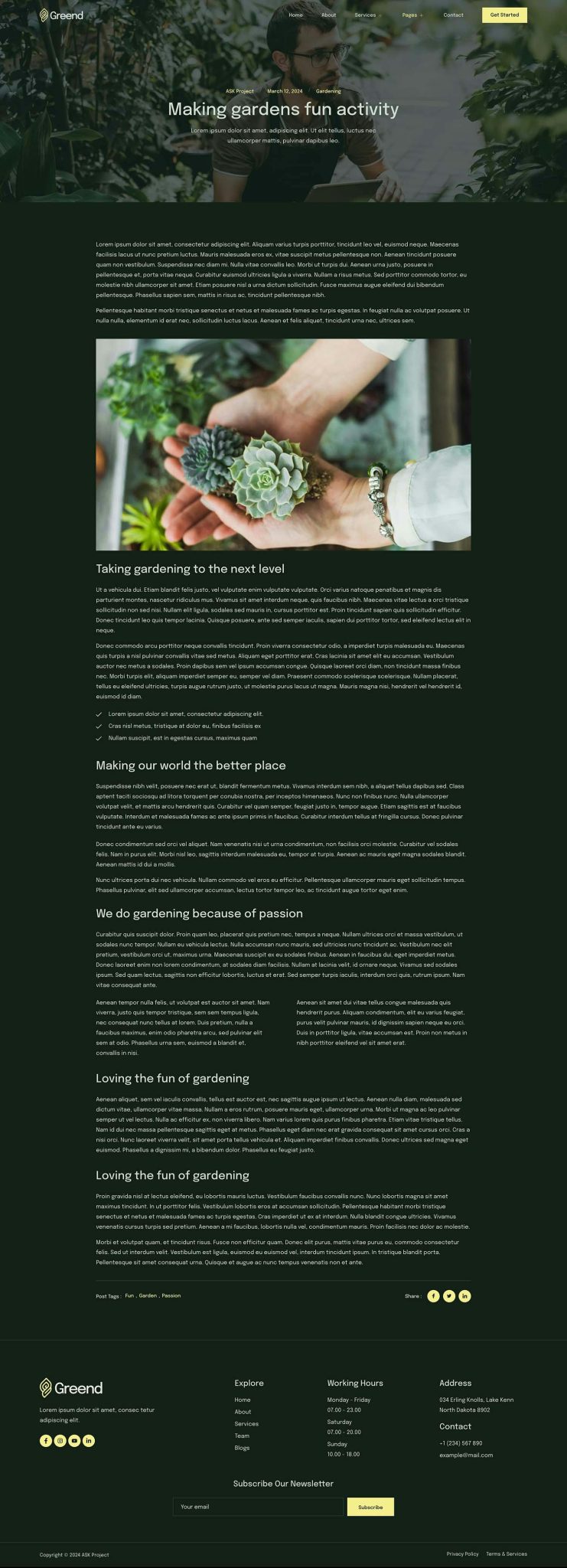 Download Greend - Gardening & Landscape Service Elementor Template Kit