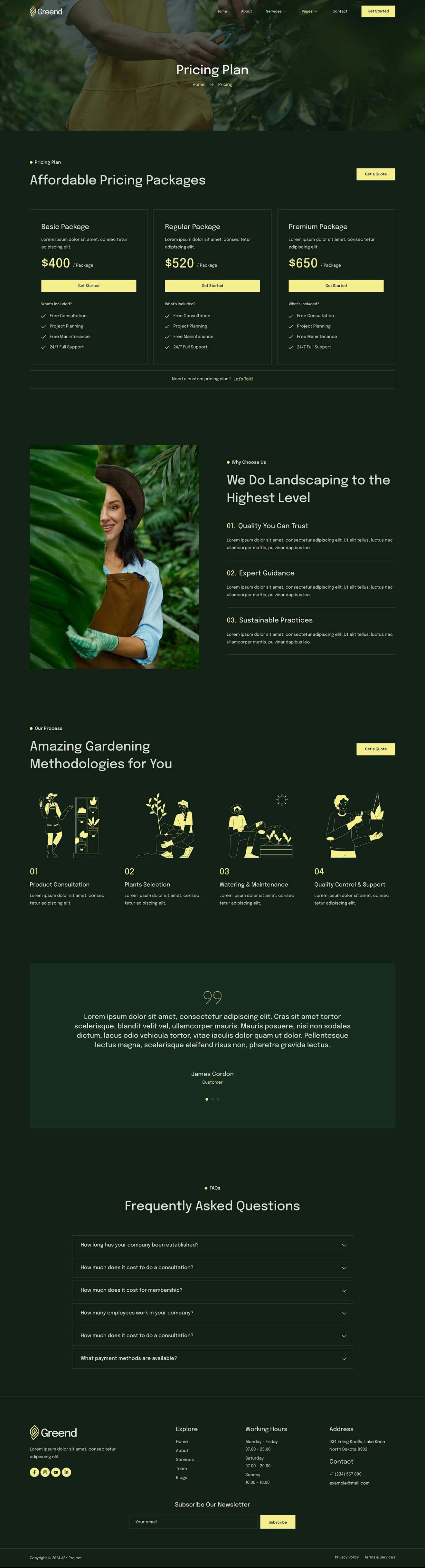 Download Greend - Gardening & Landscape Service Elementor Template Kit