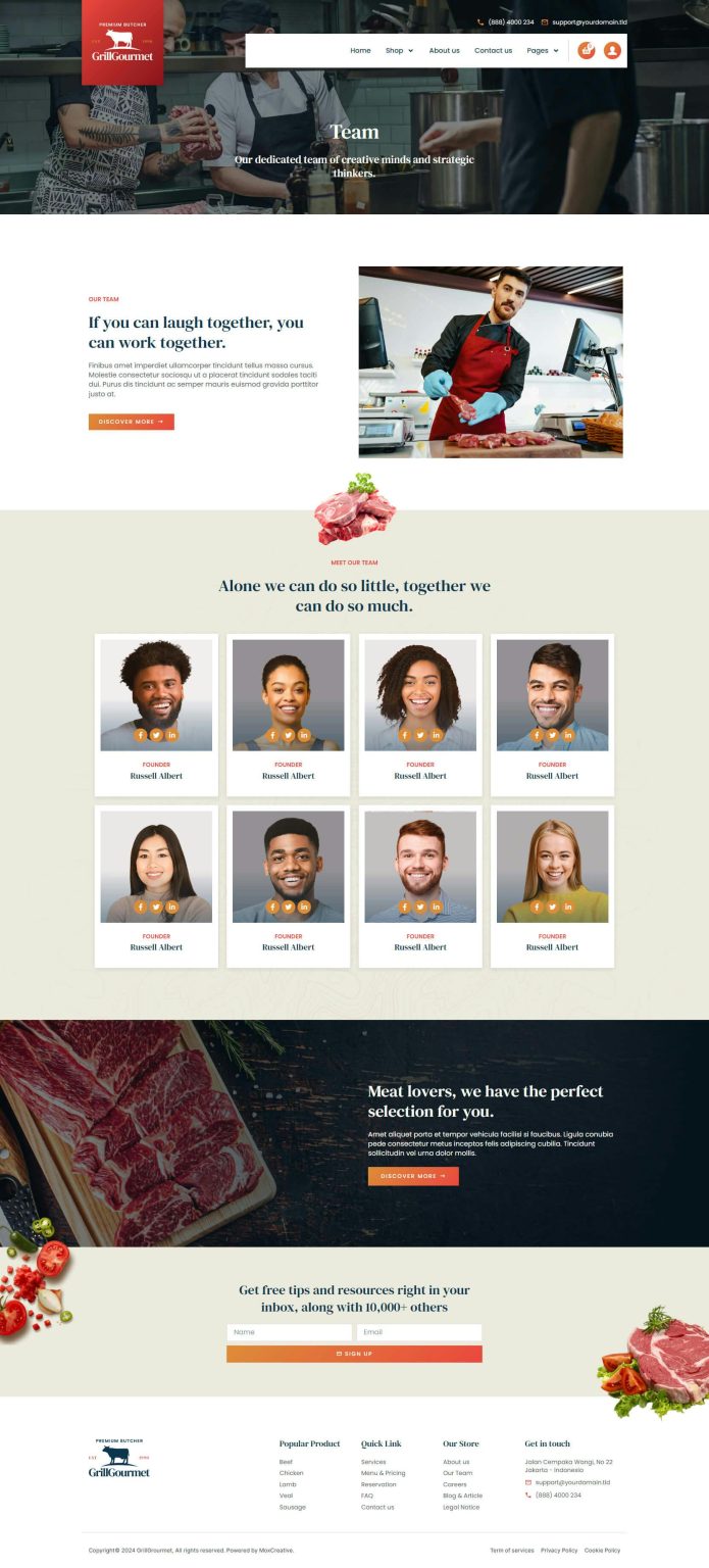 Download GrillGourmet - Butcher & Meat Shop Elementor Template Kit