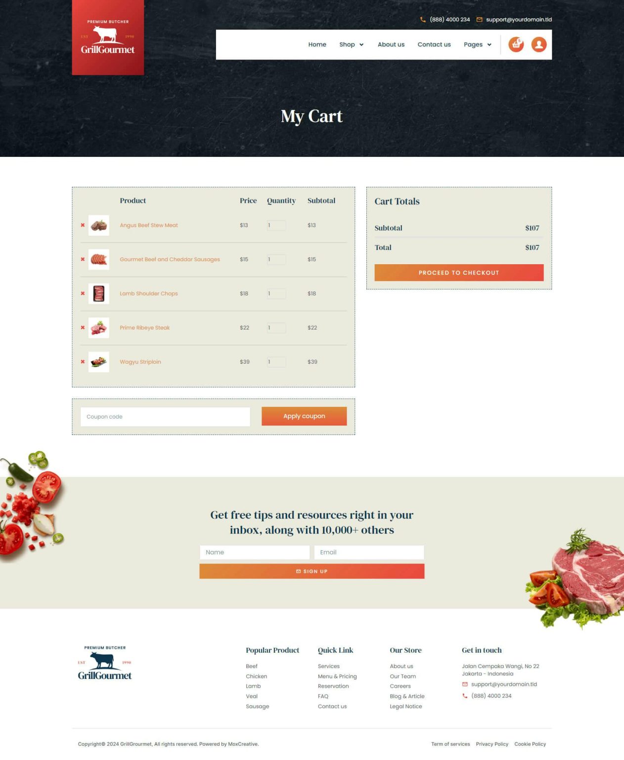 Download GrillGourmet - Butcher & Meat Shop Elementor Template Kit