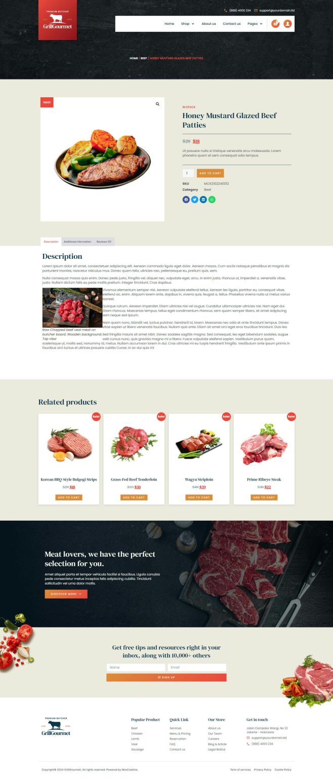 Download GrillGourmet - Butcher & Meat Shop Elementor Template Kit