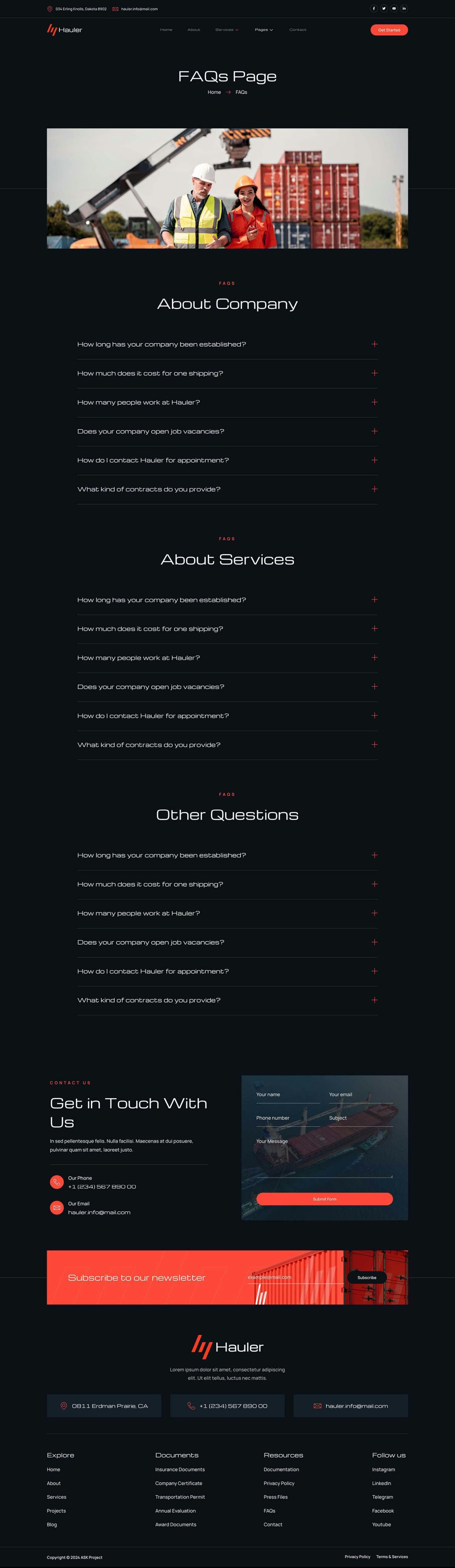 Download Hauler - Cargo & Logistic Elementor Template Kit