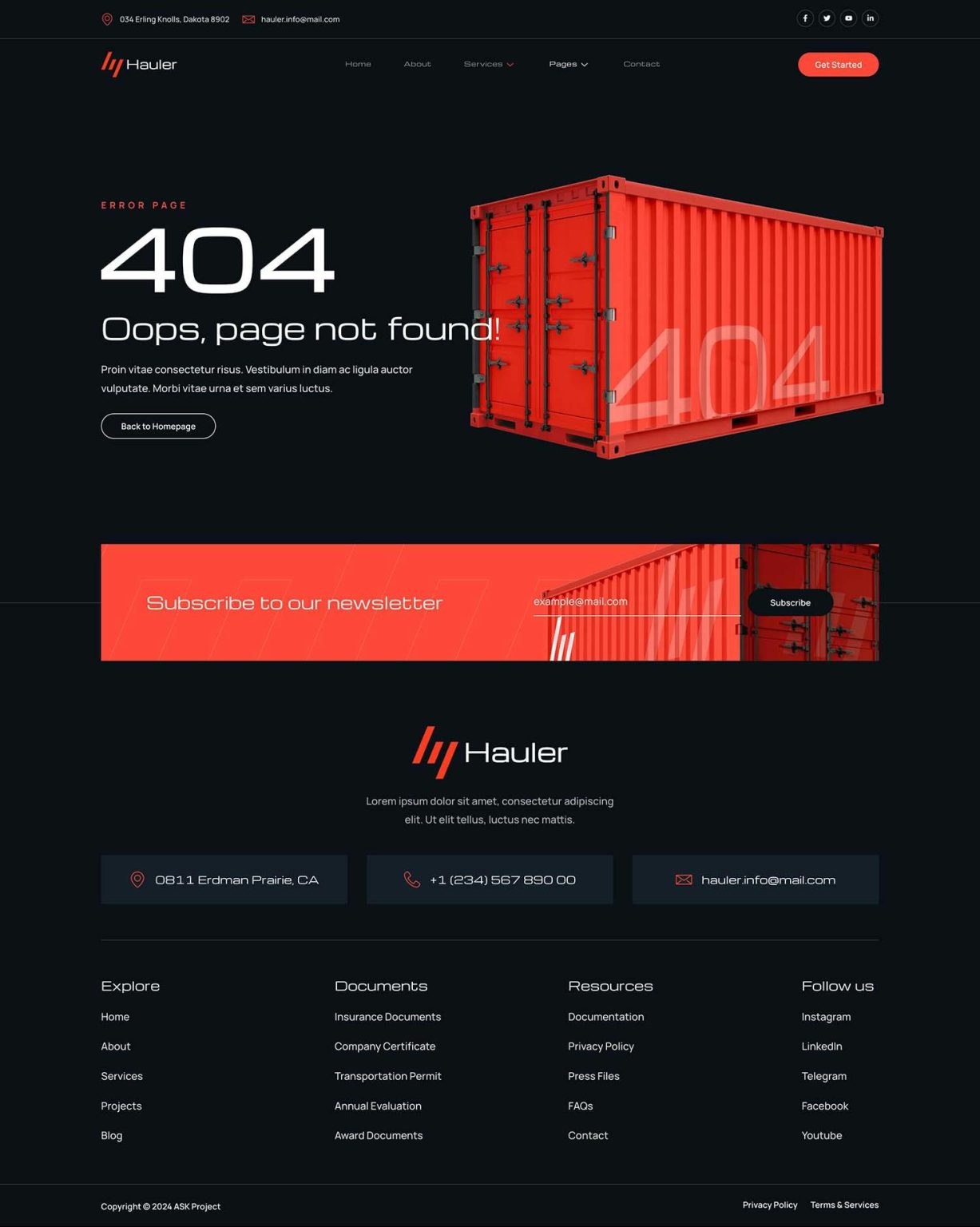 Download Hauler - Cargo & Logistic Elementor Template Kit