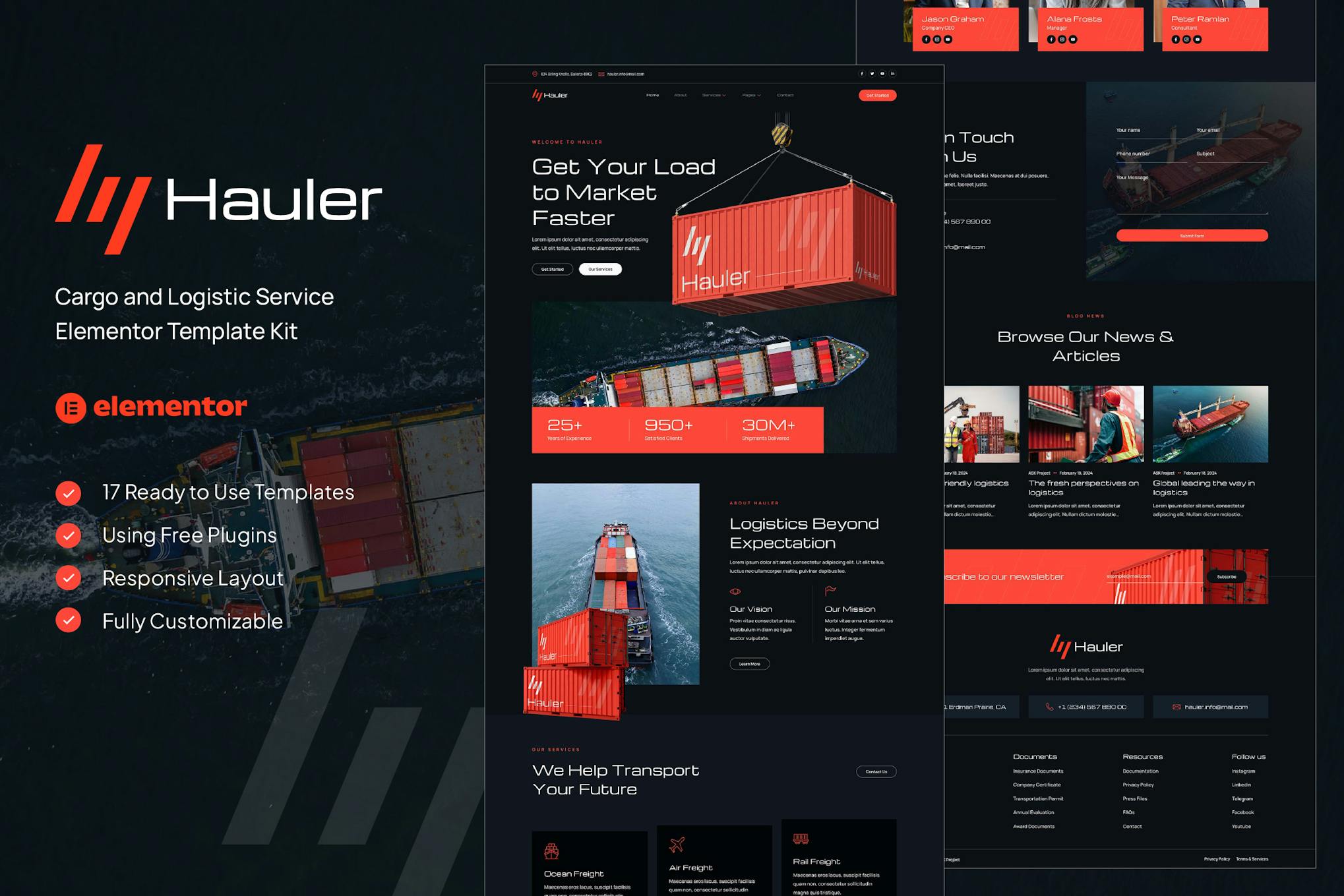 Download Hauler - Cargo & Logistic Elementor Template Kit