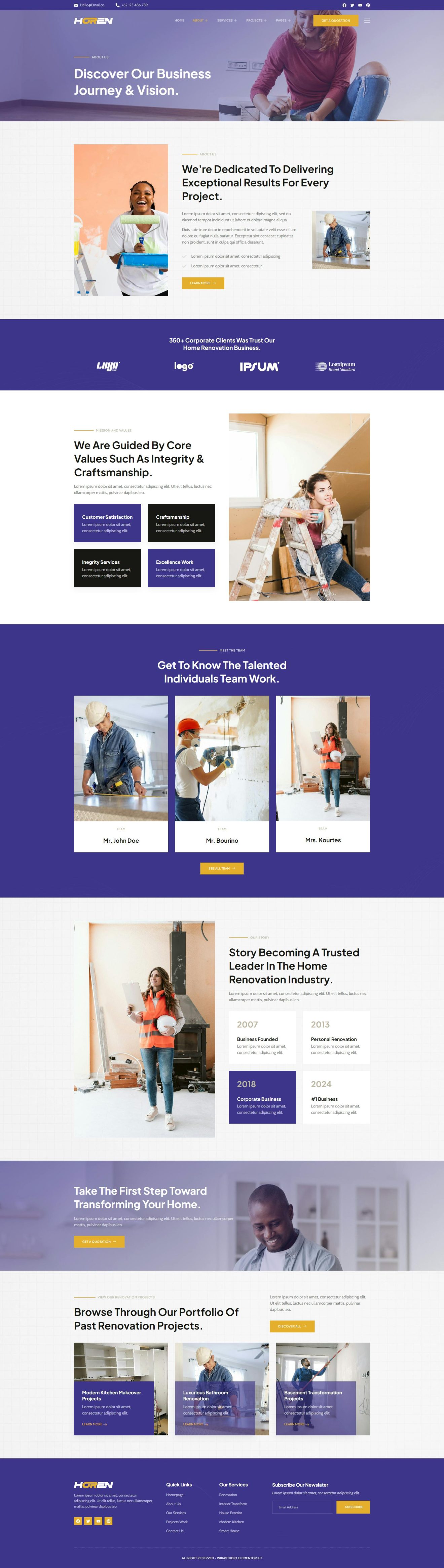 Download Horen - Home Renovation Services Elementor Template Kit