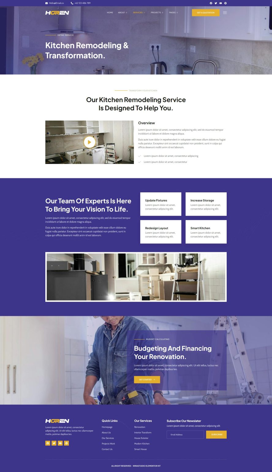 Download Horen - Home Renovation Services Elementor Template Kit