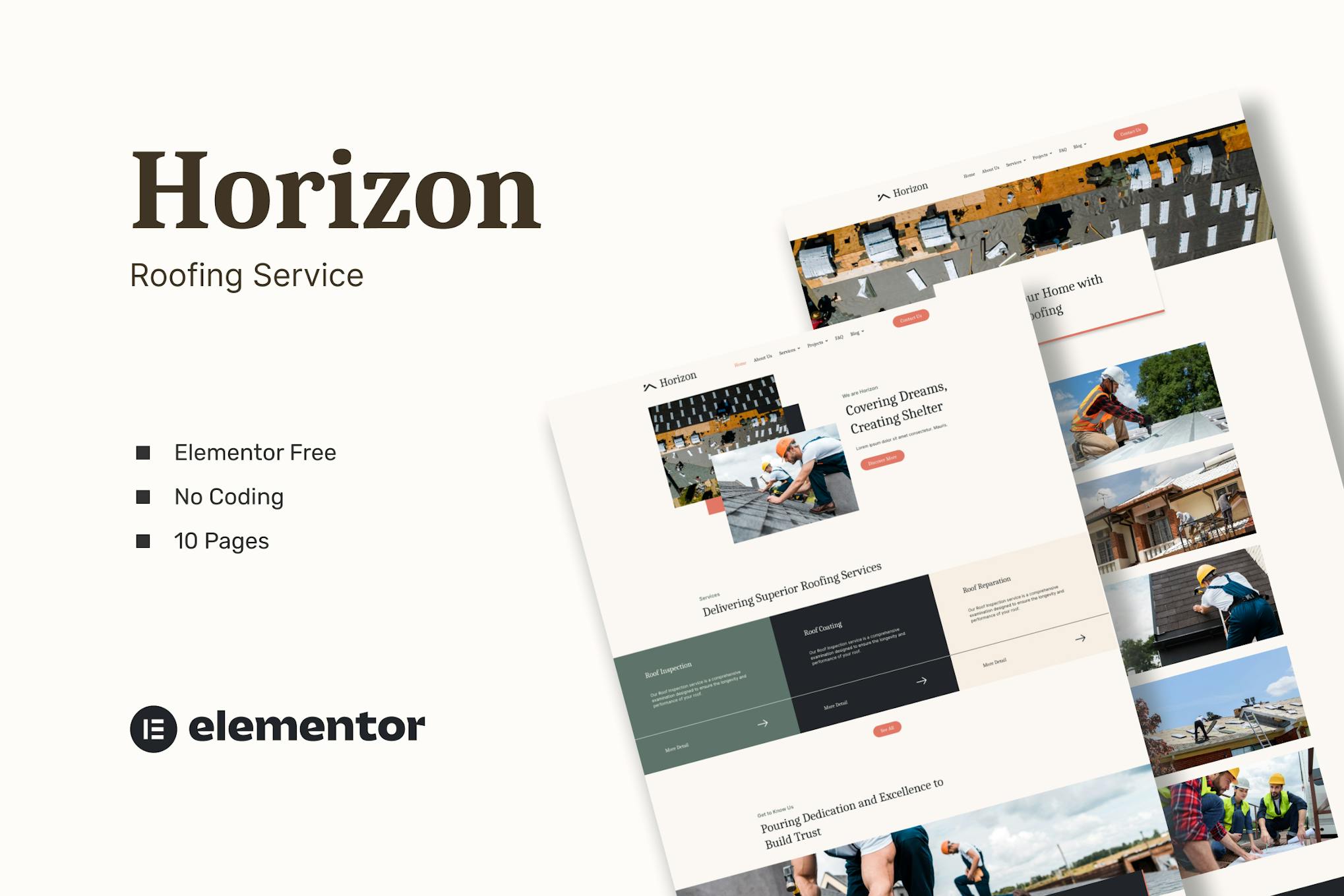 Download Horizon - Roofing Service Elementor Template Kits