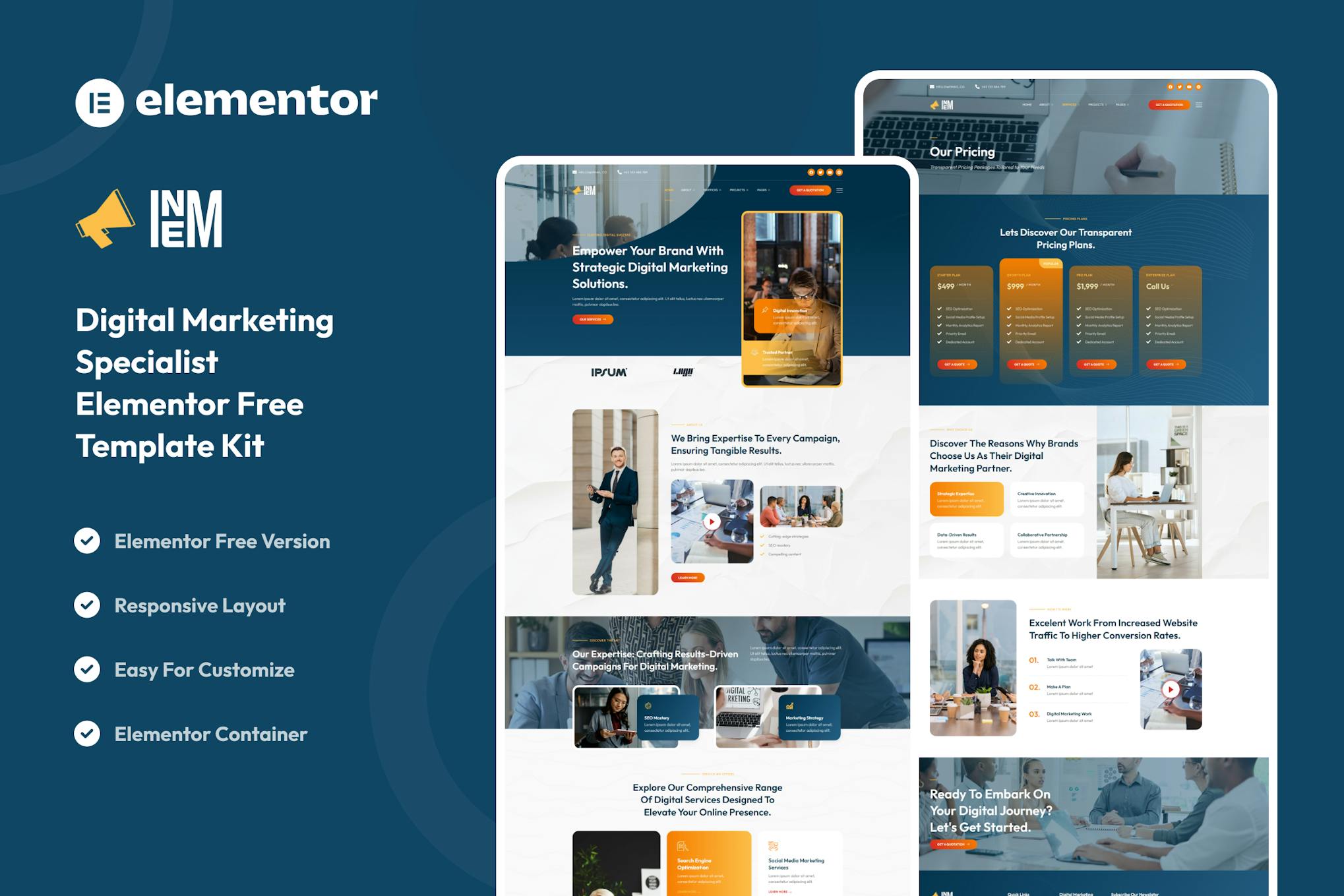 Download Inem - Digital Marketing Specialist Elementor Template Kit