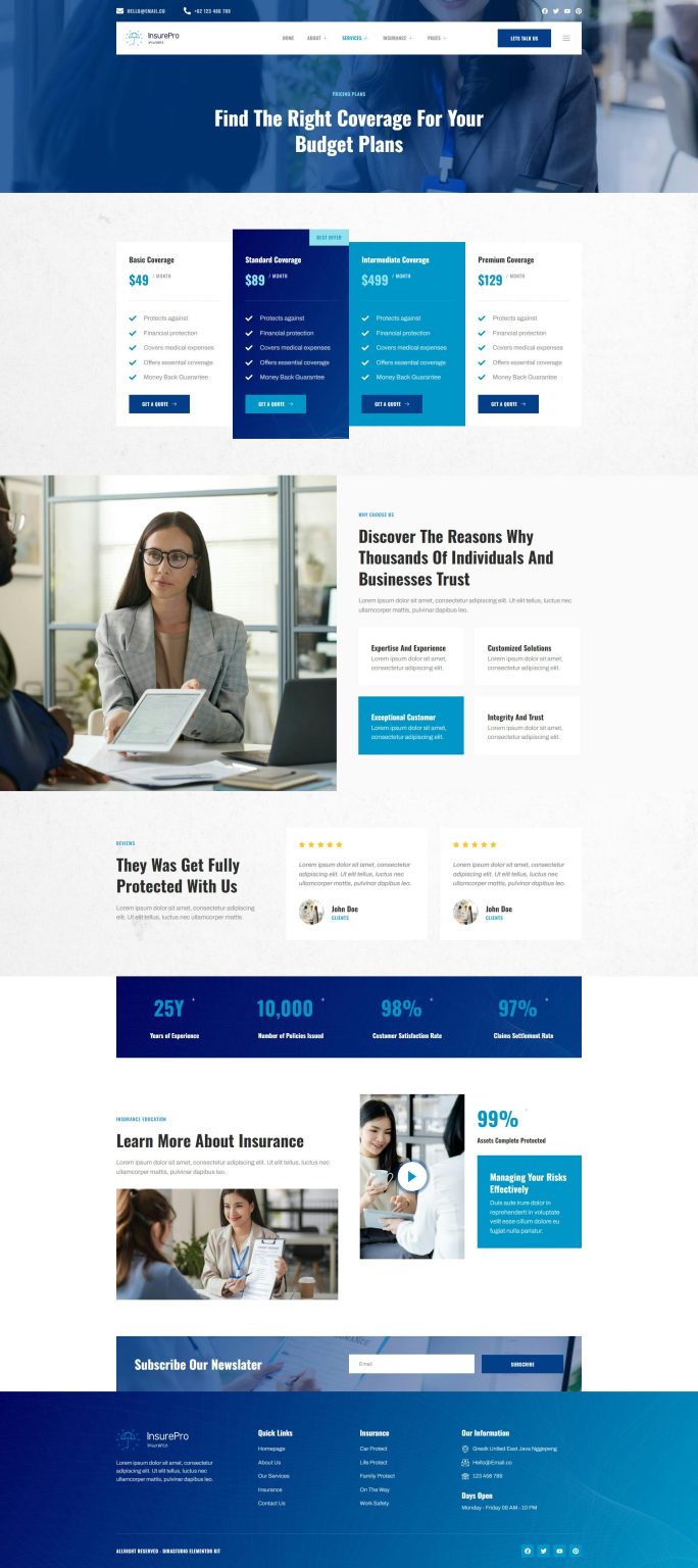 Download Insure - Insurance Company Elementor Template Kit