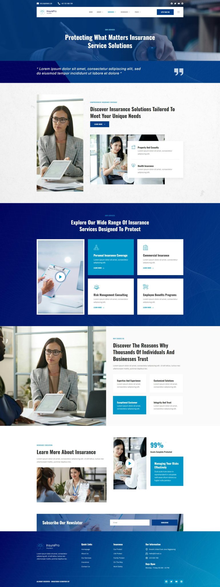 Download Insure - Insurance Company Elementor Template Kit