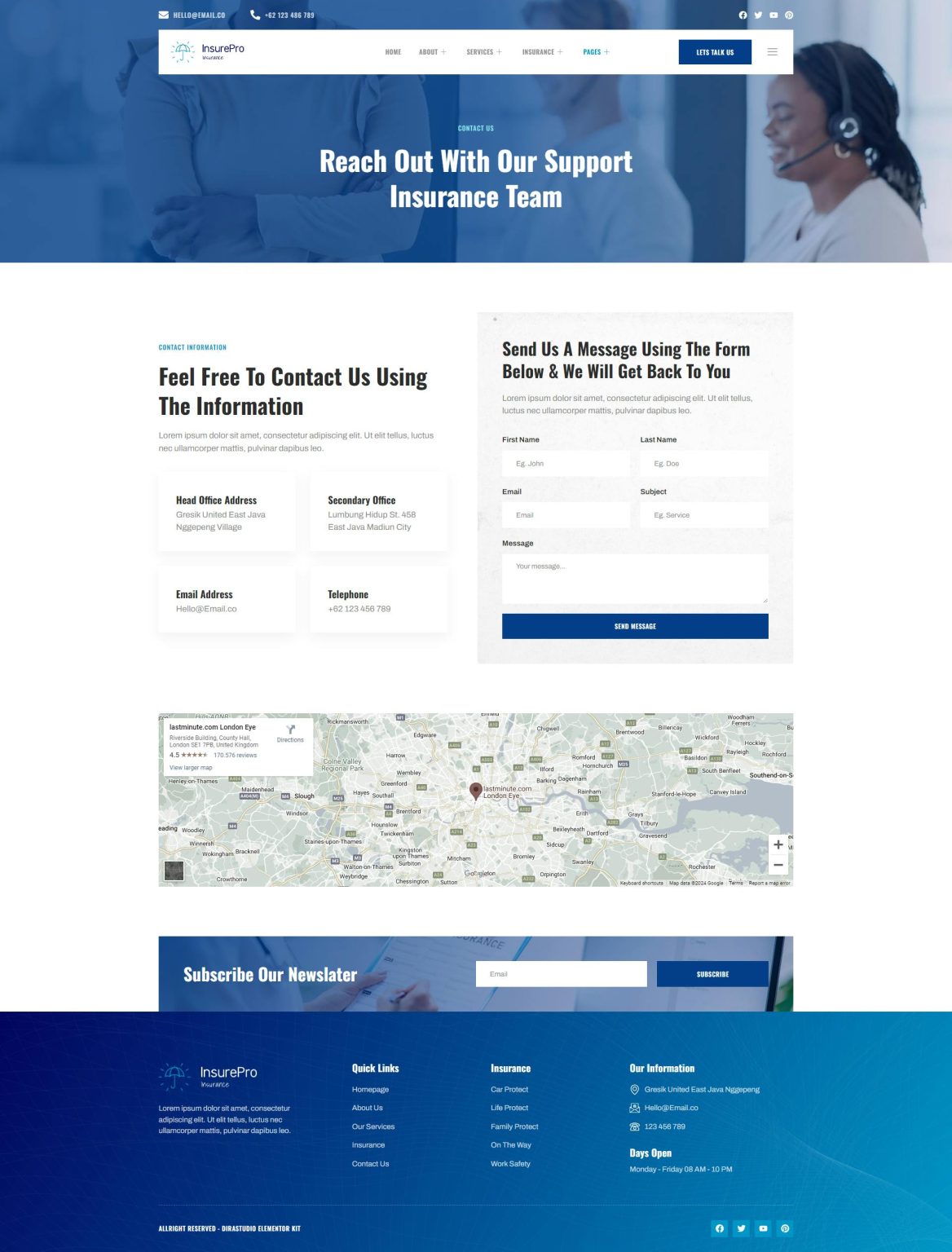 Download Insure - Insurance Company Elementor Template Kit