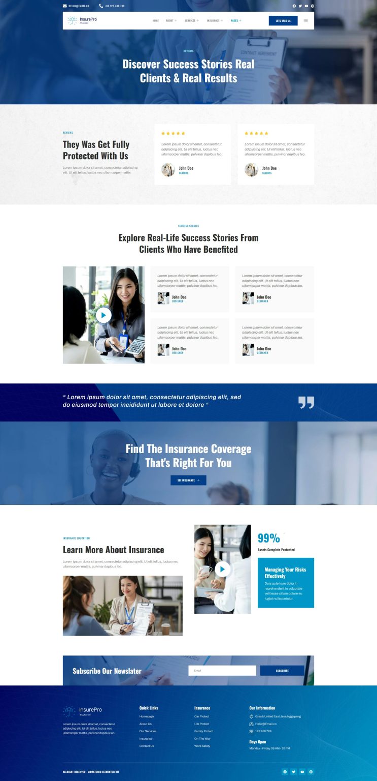 Download Insure - Insurance Company Elementor Template Kit