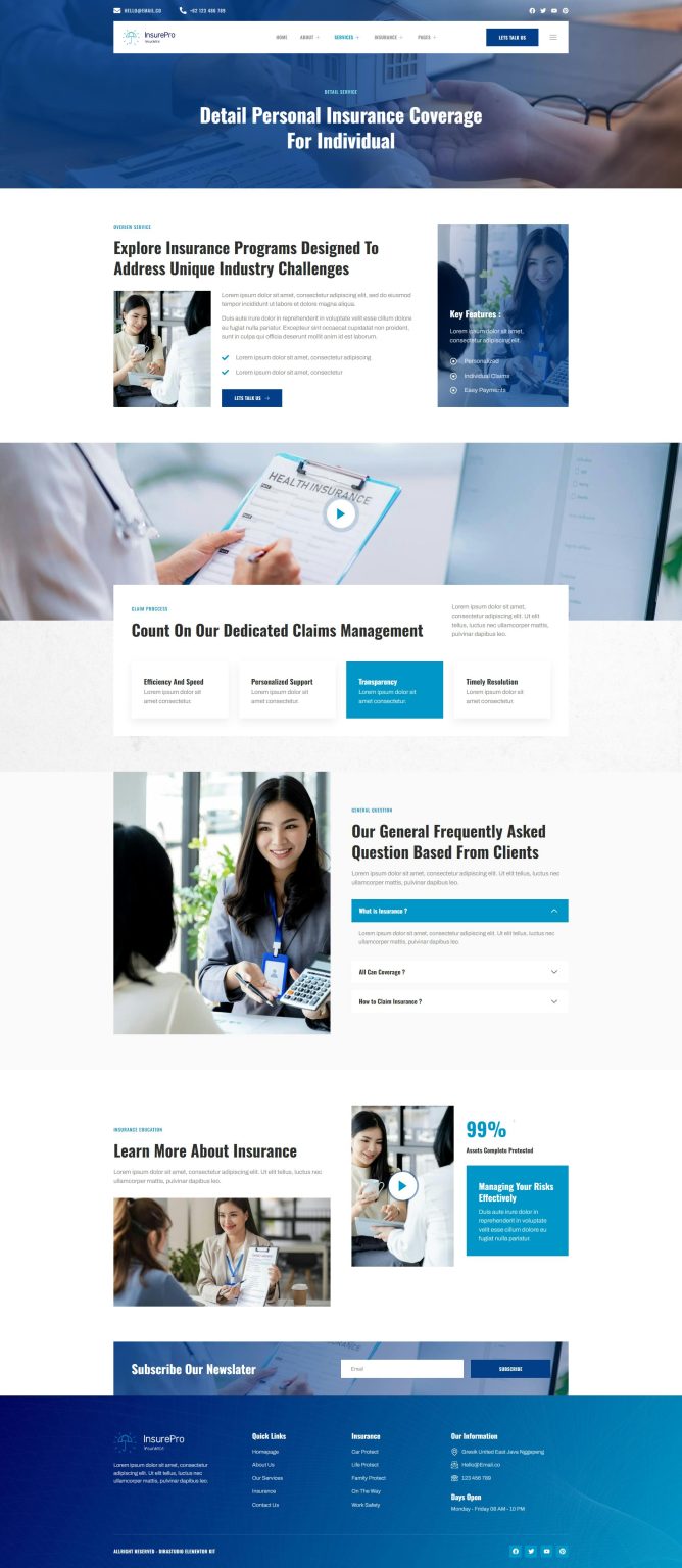 Download Insure - Insurance Company Elementor Template Kit