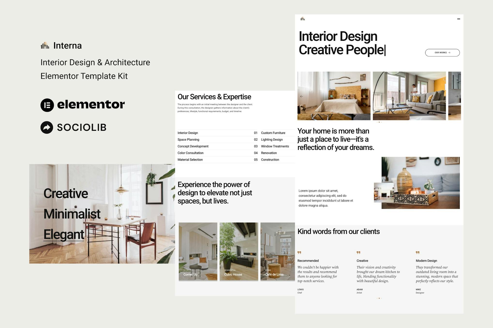 Download Interna - Interior Design & Architecture Elementor Template Kit