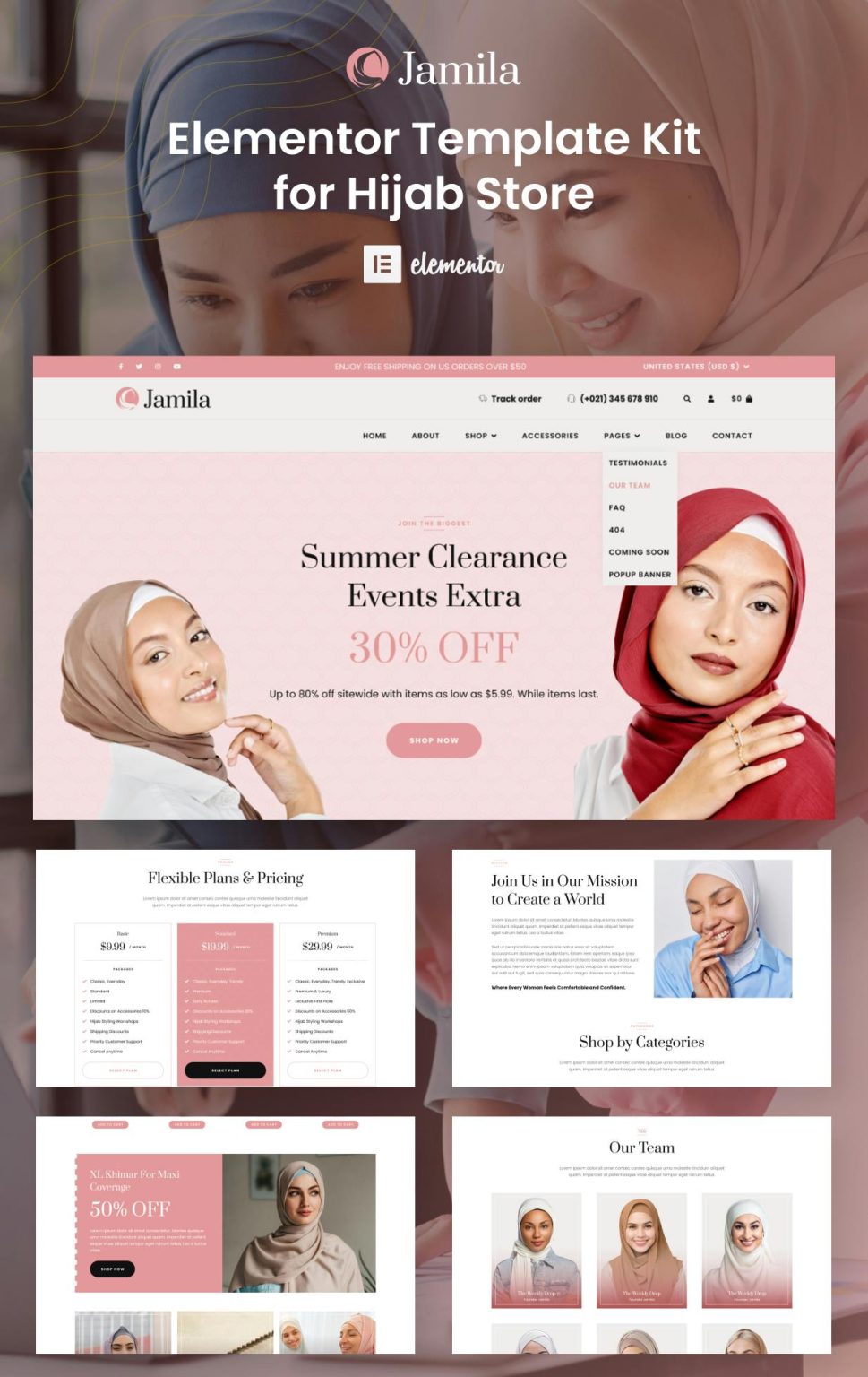 Download Jamila - Hijab & Muslim Fashion Store Elementor Pro Template Kit