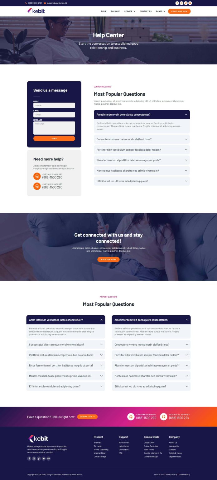 Download Kebit - Broadband & Internet Service Provider Elementor Pro Template Kit