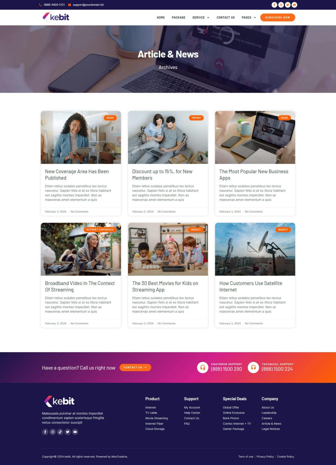 Download Kebit - Broadband & Internet Service Provider Elementor Pro Template Kit